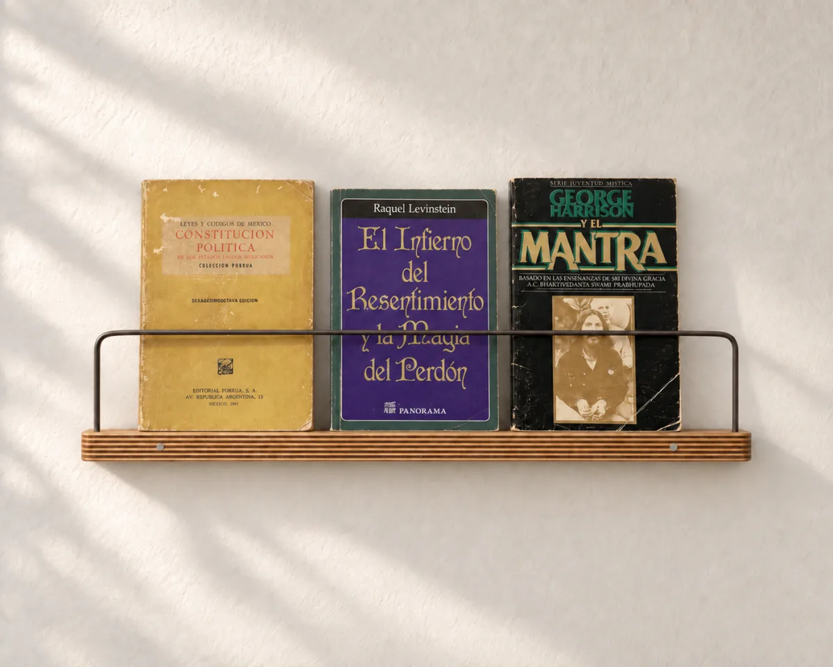 16-inch Art Ledge holding three paperback books